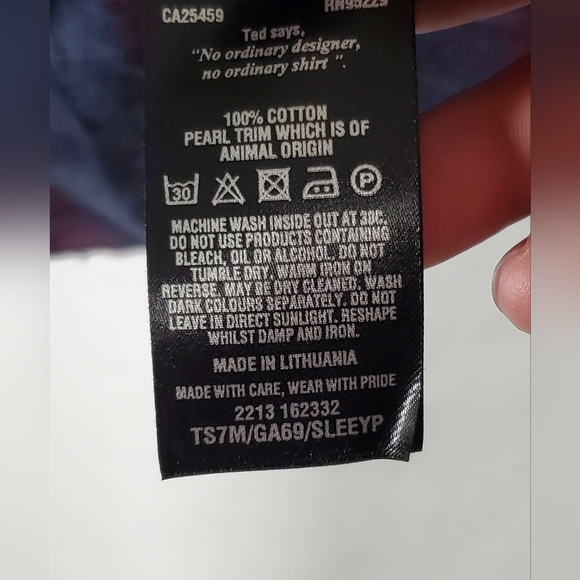 TED BAKER LONDON DESIGNER PLAID CONTRASTING TRIM FLIP CUFF FLANNEL SHIRT MENS 5 - Picture 4 of 7